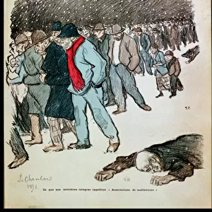 The Misery of Workers and the Unemployed in the Snow, illustration from
