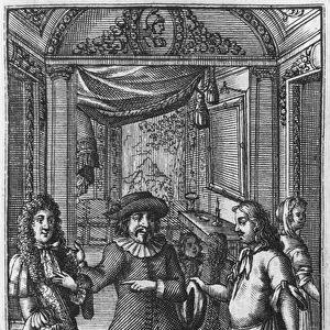 Moliere as Harpagon, frontispiece illustration from The Miser by Moliere