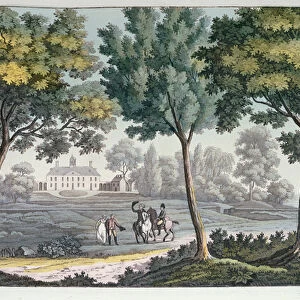 Mount Vernon, Virginia, home of George Washington, c. 1820 (colour engraving)