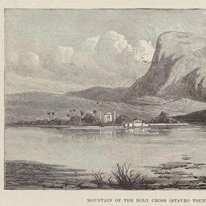 Mountain of the Holy Cross (Stavro Vouni), Cyprus, View from near Larnaca (engraving)