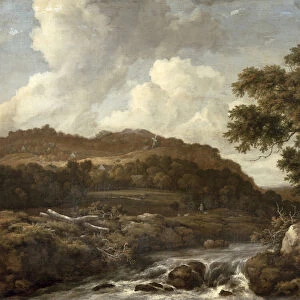 Mountainous Wooded Landscape with a Torrent