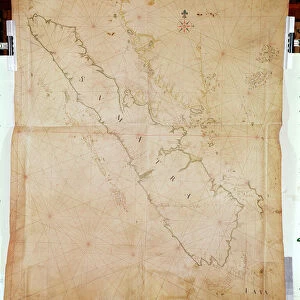 Ms 1288 Chart of Sumatra, 1653 (pen, ink & wash on paper)