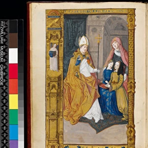 Ms 159, fol 2v Anne of Brittany presented to St Claude, from