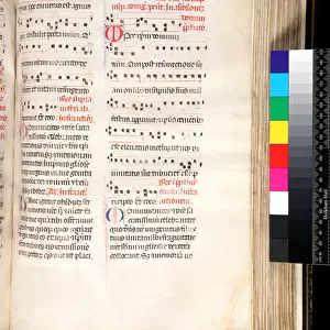 Ms 35. Missal, f. 126r. Musical notation relating to Temporal from the First Sunday of Advent to Holy Saturday, 1460s (parchment)