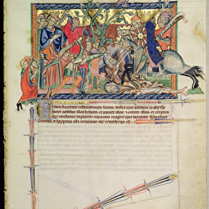 Ms L. A. 139-Lisboa fol. 26 Exterminans watching the horsemen trample the two witnesses