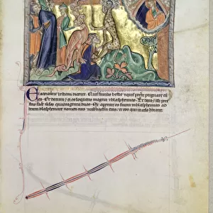 Ms L. A. 139-Lisboa fol. 36 The Lord watching the people worship the beast of the sea in