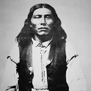 Naiche (d. 1874) Chief of the Chiricahua Apaches of Arizona (b / w photo)