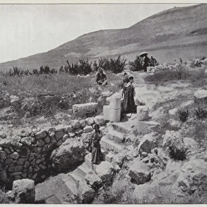 Naplouse, Well of the Samaritan woman (b / w photo)
