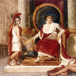 Napoleon delivers the Code of Laws to the Goddess Rome, 1811 (oil on canvas)