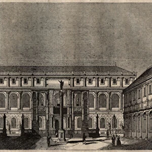 National School of Fine Arts in Paris, engraving, 1838 - Ecole Royale des Beaux Arts