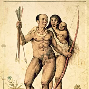A Native American Family, c. 1585-87 (w / c on paper)