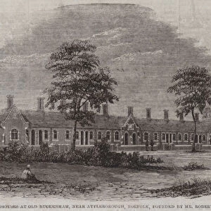 New Almshouses at Old Buckenham, near Attleborough, Norfolk, founded by Mr Robert Cocks (engraving)