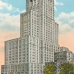 New York Life Insurance Company, New Home Office Building, New York (colour litho)