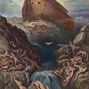 Noe sends a dove to the earth - Noah sends forth the dove from the Ark