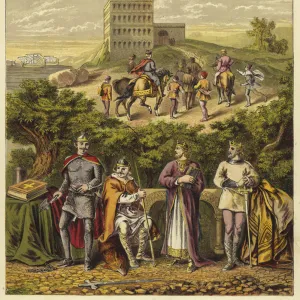 The four Norman kings of England; King William I, King William II, King Henry I, King Stephen (chromolitho)