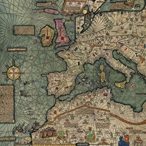 North Africa, Europe and the Middle East from the Catalan Atlas (reproduction)
