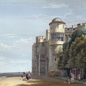 The North Terrace, Windsor Castle, looking East (w / c on paper)