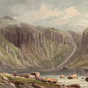 North of Wales, Llyn Idwal (colour litho)