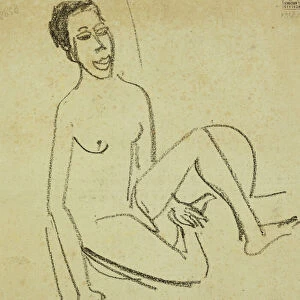 Nude Boy; Knabenakt (Verso), 1907 (charcoal on paper)
