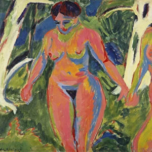 Two Nude Women in a Wood, 1909 (oil on canvas)
