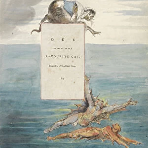 Ode on the Death of a Favourite Cat, design 7 for The Poems of Thomas Gray