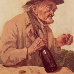 Old Man with a glass of wine