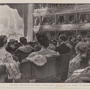 The Opening Night of the Opera Season at Covent Garden, the King and Queen attending the Performance of "Lohengrin, "8 May (litho)