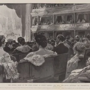 The Opening Night of the Opera Season at Covent Garden, the King and Queen attending the Performance of "Lohengrin, "8 May (litho)