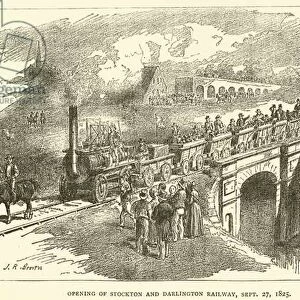Opening of Stockton and Darlington Railway, 27 September 1825 (engraving)