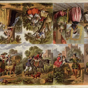 Page of Victorian printed scraps (coloured engraving)