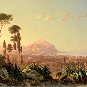Palermo with Mount Pellegrino, c. 1850 (oil on canvas)