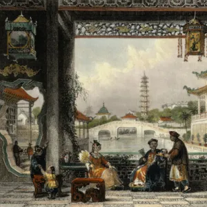 Pavilion and Gardens of a Mandarin near Peking, from China in a Series of Views