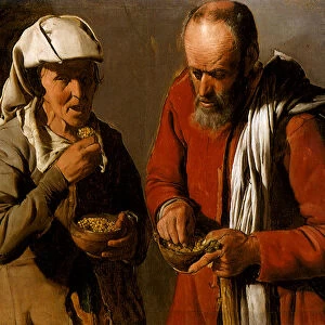 Peasant Couple Eating, 1621 (oil on canvas)