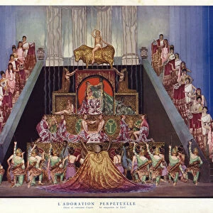 Perpetual Adoration, set and costume designs by Erte, scene from Un Soir de Folie at the Folies Bergere, Paris, 1925 (photo)
