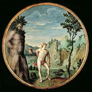 Perseus Turning Atlas to Stone (oil on panel)