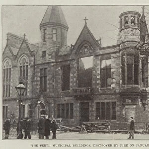 The Perth Municipal Buildings, destroyed by Fire on 23 January (engraving)