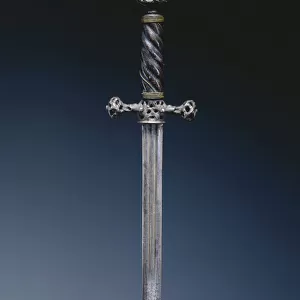 Pillow sword, c. 1650 (steel with leather & wood)