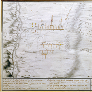 Plan of the Battle of Culloden, April 16th 1746 (pen and ink on paper)