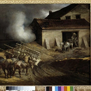 The plaster oven Painting by Theodore Gericault (1791-1824) Dim. 0, 5x0, 6 m