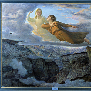 The poem of the soul; L ideal, a young woman raised in the air above a mountain