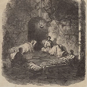 Poerio and Pirouti, in the Infirmary of the Bagno di Ischia (engraving)