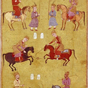 The polo game. (miniature)