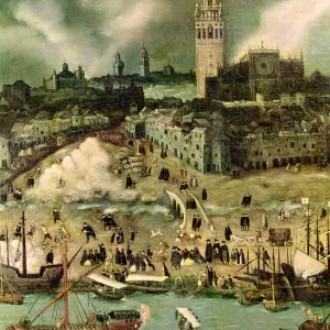 The Port of Seville, c. 1590 (oil on canvas) (detail)