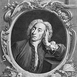 Portrait of Alexander Pope (1688-1744), engraved by Jacobus Houbraken (1698-1780)