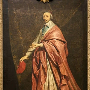 Portrait of Armand Jean du Plessis Cardinal de Richelieu (oil on canvas)