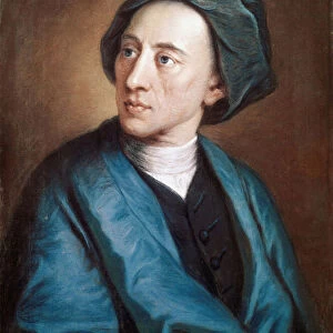 Portrait of the British poet Alexander Pope in turban (oil on canvas, 1729-1739)