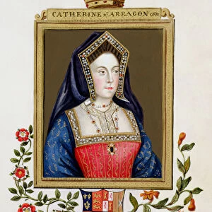 Portrait of Catherine of Aragon (1485-1536) 1st Queen of Henry VIII from '