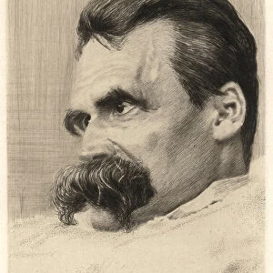 Portrait de Friedrich Nietzsche (1844 - 1900), philosophe allemand - par Hans (Johannes