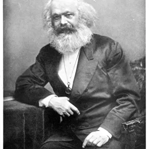 Portrait of Karl Marx (1818-1893) (b / w photo)