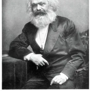 Portrait of Karl Marx (1818-1893) (b / w photo)